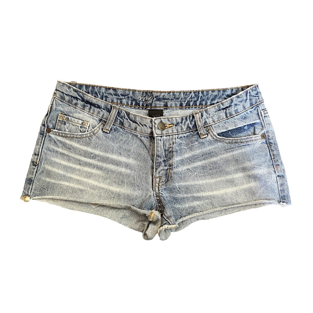 VTG Y2K Mossimo Jeans Denim LOW RISE SHORT SHORTS Cut-Off Micro 100% Cotton 8/29